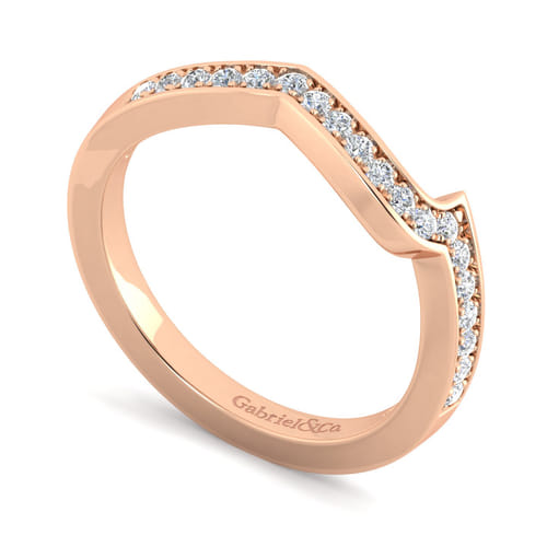 14K Rose Gold Matching Diamond Wedding Band