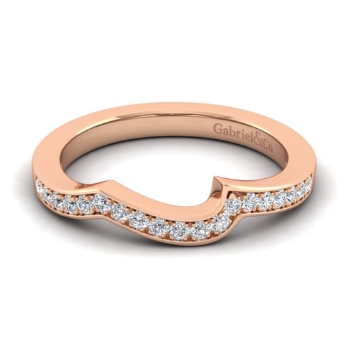 14K Rose Gold Matching Diamond Wedding Band