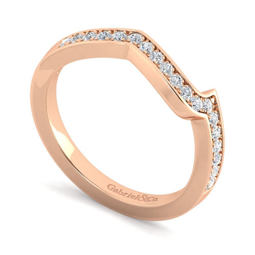 14K Rose Gold Matching Diamond Wedding Band