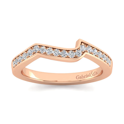 14K Rose Gold Matching Diamond Wedding Band