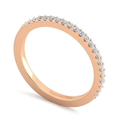 14K Rose Gold Matching Diamond Wedding Band
