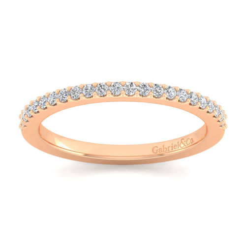 14K Rose Gold Matching Diamond Wedding Band