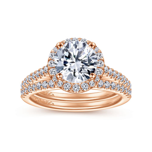 14K Rose Gold Matching Diamond Wedding Band