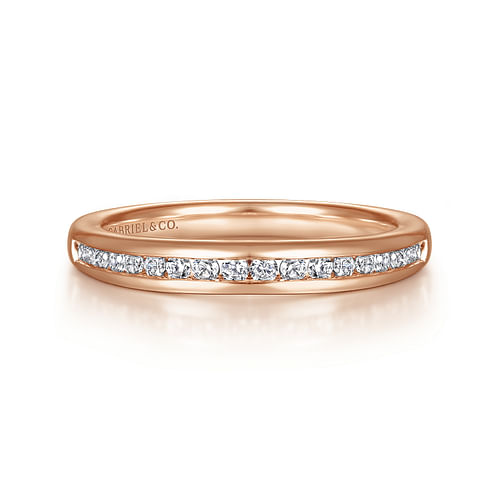 14K Rose Gold Matching Diamond Wedding Band