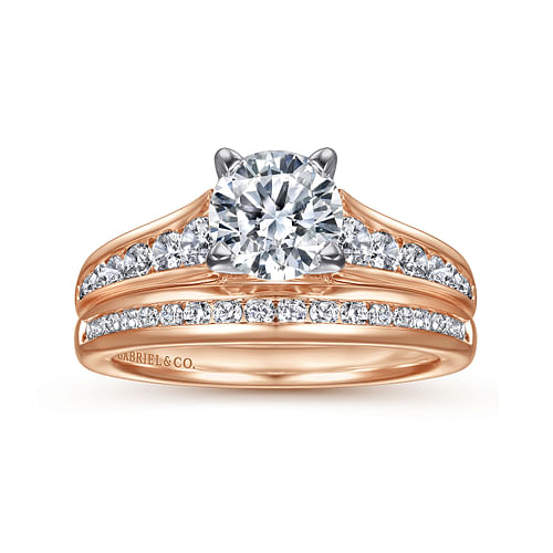 14K Rose Gold Matching Diamond Wedding Band