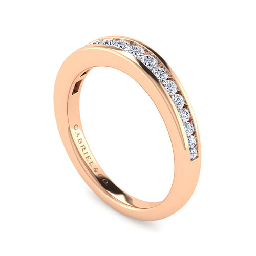14K Rose Gold Matching Diamond Wedding Band