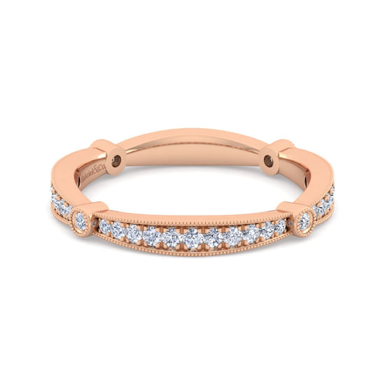 Gabriel - 14K Rose Gold Matching Diamond Wedding Band
