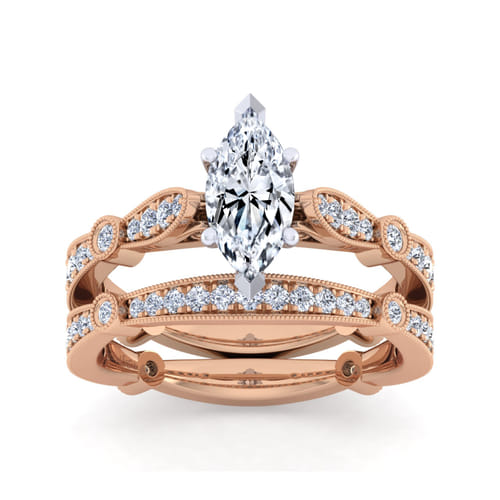 14K Rose Gold Matching Diamond Wedding Band 14K Rose Gold Matching Diamond Wedding Band
