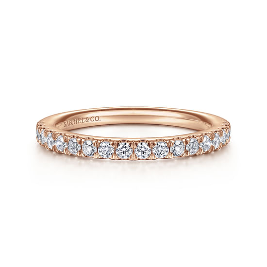 Gabriel - 14K Rose Gold Matching Diamond Wedding Band