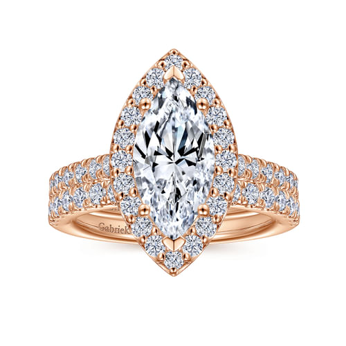 14K Rose Gold Matching Diamond Wedding Band