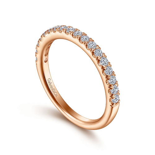 14K Rose Gold Matching Diamond Wedding Band