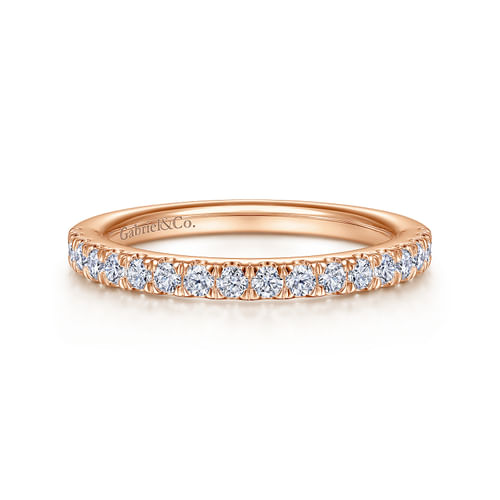 14K Rose Gold Matching Diamond Wedding Band