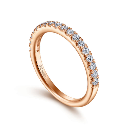 14K Rose Gold Matching Diamond Wedding Band
