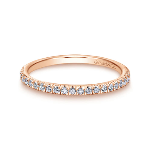 14K Rose Gold Matching Diamond Wedding Band