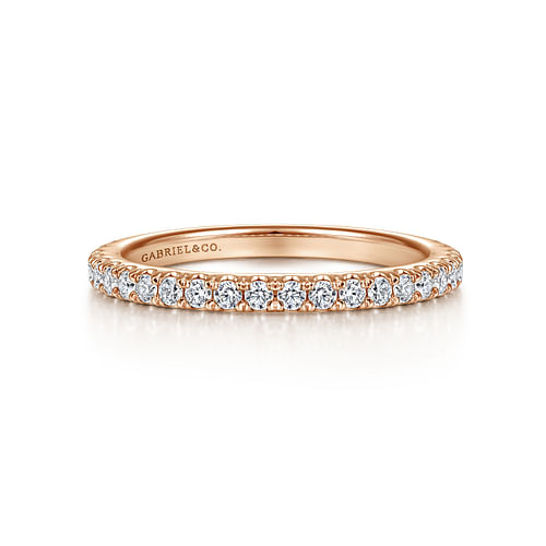 14K Rose Gold Matching Diamond Wedding Band