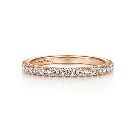 Gabriel - 14K Rose Gold Matching Diamond Wedding Band