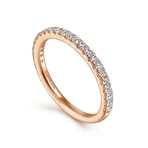 14K Rose Gold Matching Diamond Wedding Band