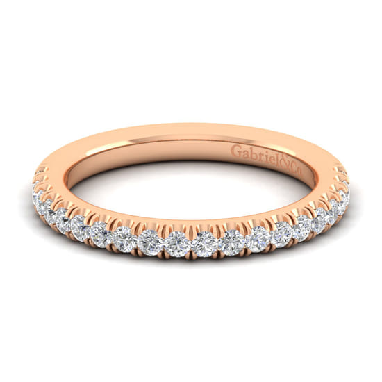 Gabriel - 14K Rose Gold Matching Diamond Wedding Band Gabriel - 14K Rose Gold Matching Diamond Wedding Band