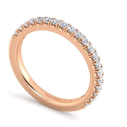 14K Rose Gold Matching Diamond Wedding Band
