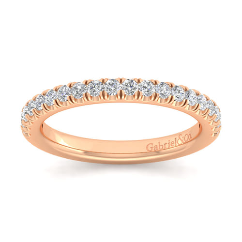 14K Rose Gold Matching Diamond Wedding Band