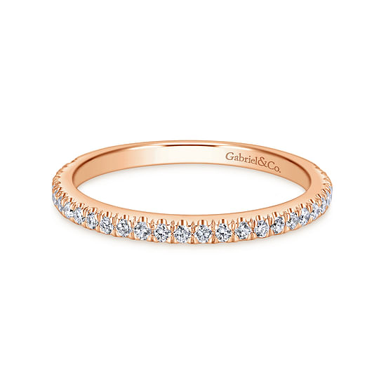 Gabriel - 14K Rose Gold Matching Diamond Wedding Band