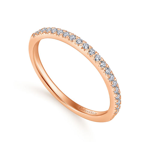 14K Rose Gold Matching Diamond Wedding Band