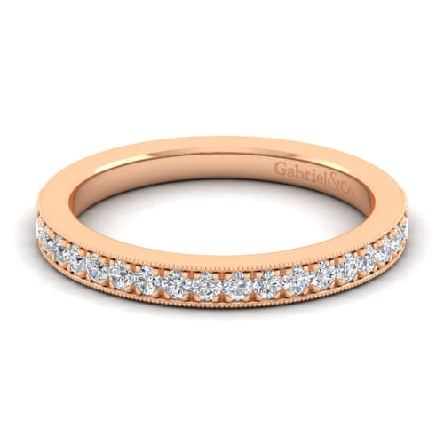 14K Rose Gold Matching Diamond Wedding Band
