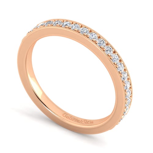 14K Rose Gold Matching Diamond Wedding Band