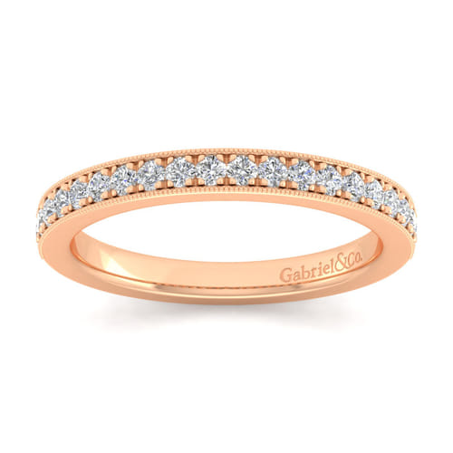 14K Rose Gold Matching Diamond Wedding Band