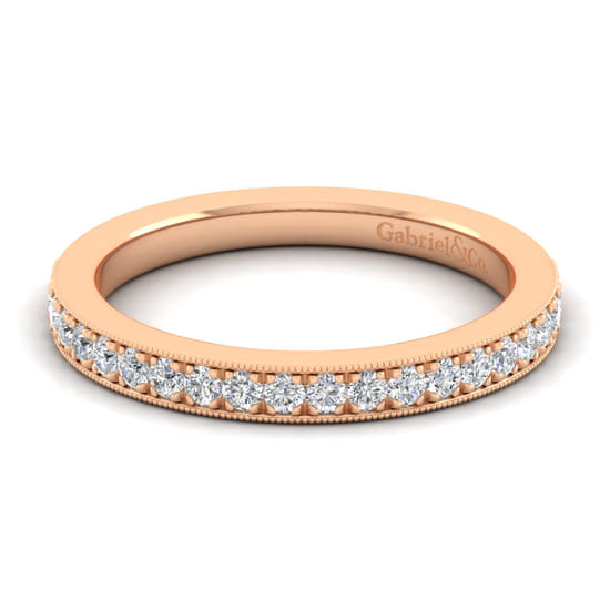 Gabriel - 14K Rose Gold Matching Diamond Wedding Band