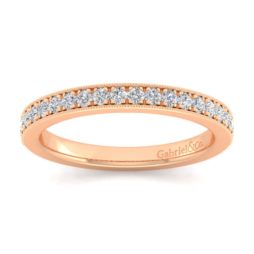 14K Rose Gold Matching Diamond Wedding Band
