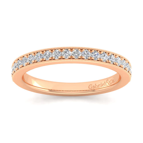 14K Rose Gold Matching Diamond Wedding Band