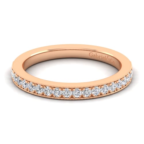 14K Rose Gold Matching Diamond Wedding Band