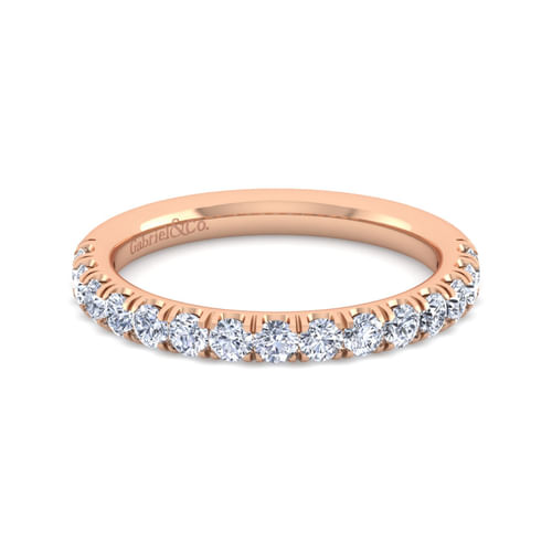 14K Rose Gold Matching Diamond Wedding Band