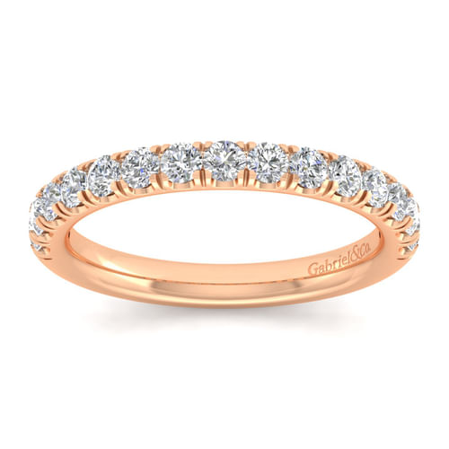 14K Rose Gold Matching Diamond Wedding Band