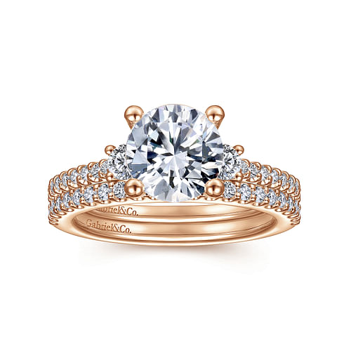 14K Rose Gold Matching Diamond Wedding Band