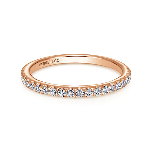 14K Rose Gold Matching Diamond Wedding Band