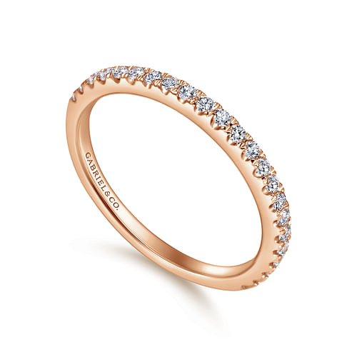 14K Rose Gold Matching Diamond Wedding Band