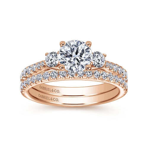 14K Rose Gold Matching Diamond Wedding Band