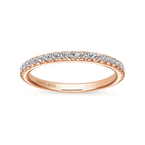 14K Rose Gold Matching Diamond Wedding Band