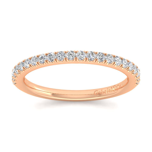 14K Rose Gold Matching Diamond Wedding Band