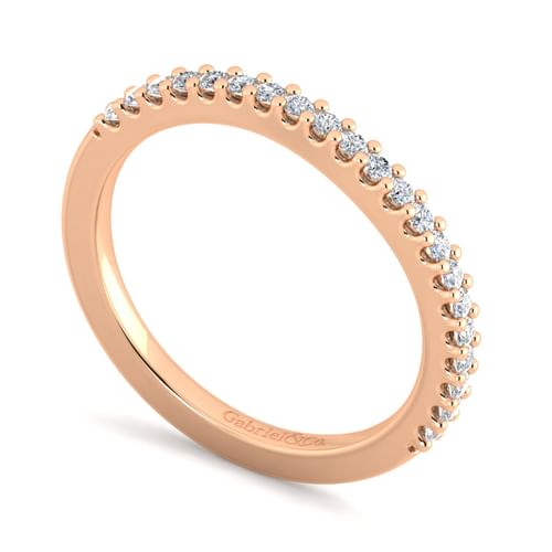 14K Rose Gold Matching Diamond Wedding Band