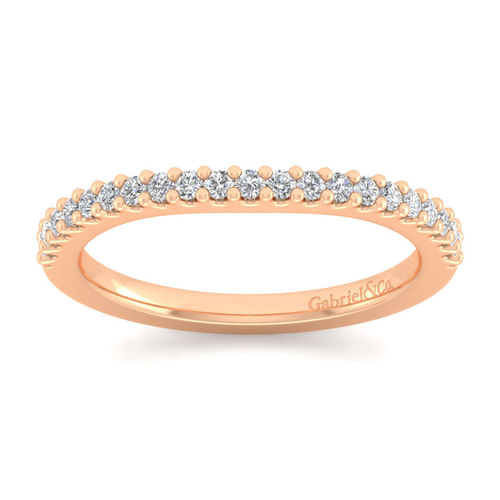 14K Rose Gold Matching Diamond Wedding Band