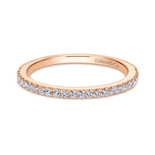 14K Rose Gold Matching Diamond Wedding Band