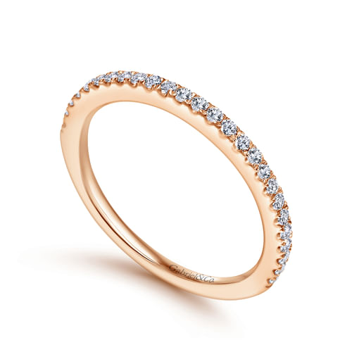 14K Rose Gold Matching Diamond Wedding Band