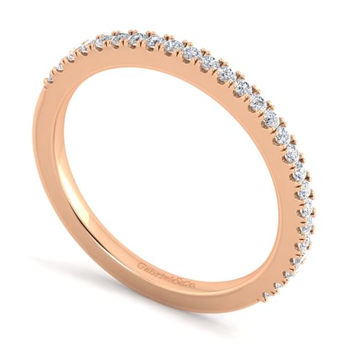 14K Rose Gold Matching Diamond Wedding Band