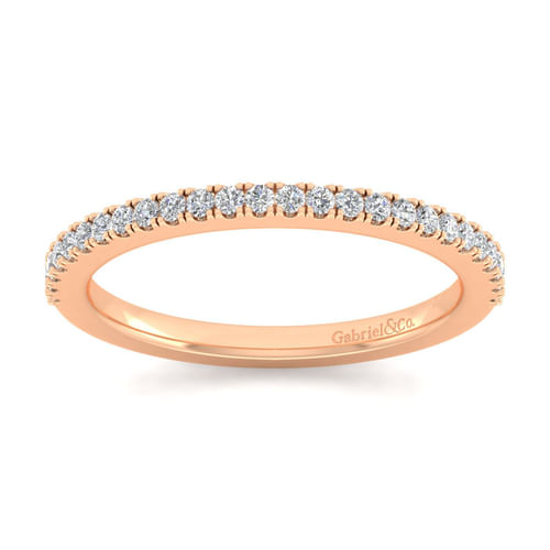 14K Rose Gold Matching Diamond Wedding Band