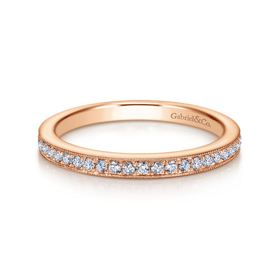 Gabriel - 14K Rose Gold Matching Diamond Wedding Band