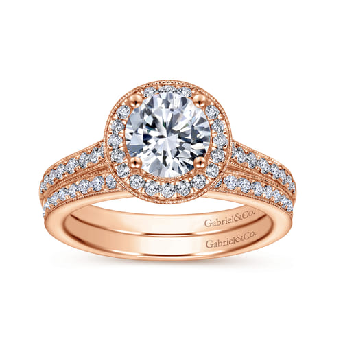 14K Rose Gold Matching Diamond Wedding Band 14K Rose Gold Matching Diamond Wedding Band