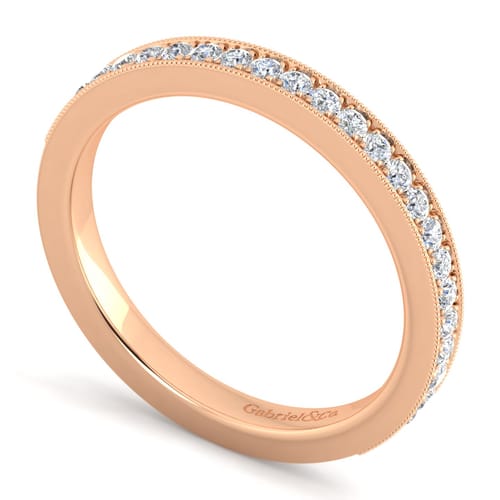 14K Rose Gold Matching Diamond Wedding Band
